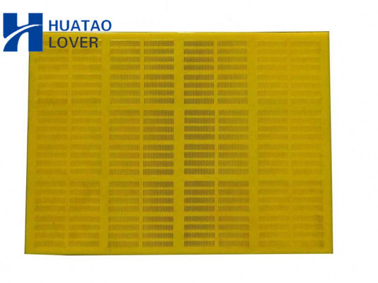 Yellow 0.125mm Aperture Polyurethane Screen Panel with Steel Frame for Fine Sand Dewatering