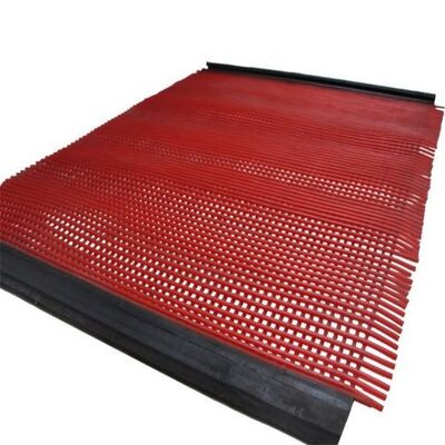 Green Polyurethane-Coated Tufflex Screen Mesh with 0.7mm Rectangular Slots for High Wear Resistance in Quarry Screening