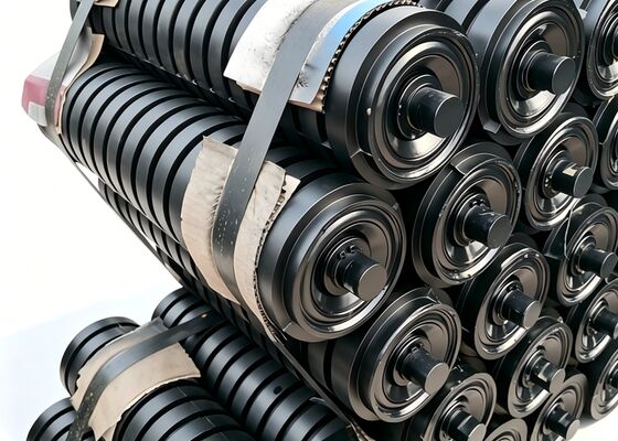 Conveyor Belt Trough Roller Set Steel Frame Bulk Material Handling Conveyor Use