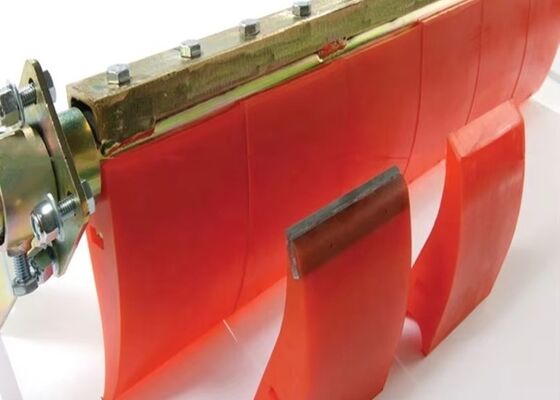 Heavy Duty Polyurethane Conveyor Belt Cleaner Primary Scraper 90 Shore A Yellow Mining Use