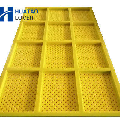 Round Aperture Customized Hole Type Polyurethane Screen Mat with Embedded Steel Frame for Mining